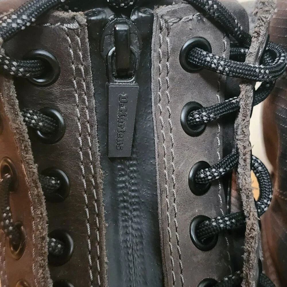 Dr Martens Combs Jungle Zip Boots Mens Size 6 Brown Lace Up Leather